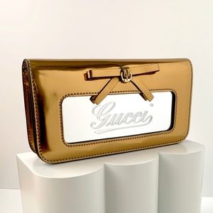 Authentic Gucci Leather Mirror Clutch